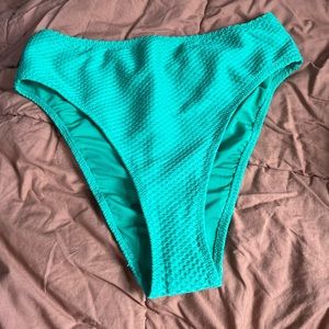 High waisted aerie cheeky green bikini bottom. Size small. New with tags.
